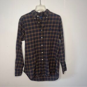 Ralph Lauren Classic Fit Button Down Shirt Plaid Brown Purple Cotton Men’s M
